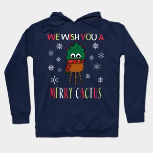 We Wish You A Merry Cactus - Christmas Cactus With Scarf Hoodie